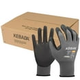 thumbnail image 1 of X-Small Work Gloves for Men and Women, 50 Pairs PU-Coated Gloves for Work, Grey, 1 of 7