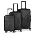 thumbnail image 1 of X Stripe Luggage Travel 3-Piece Set Black, 1 of 1