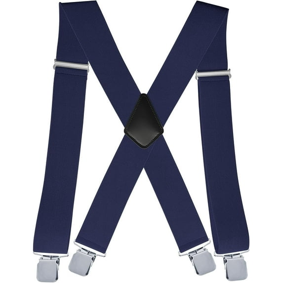 X Style Men's Braces with 4 Metal Clips,5cm Heavy Duty Suspenders Trouser Braces for Men,Adjustable Elastic Suspend for Men and Women