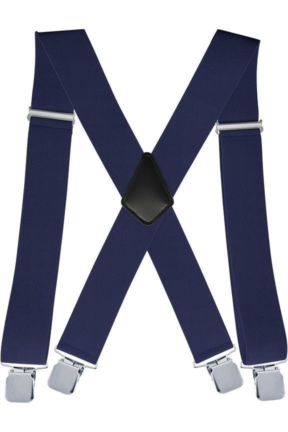 X Style Men's Braces with 4 Metal Clips,5cm Heavy Duty Suspenders Trouser Braces for Men,Adjustable Elastic Suspend for Men and Women