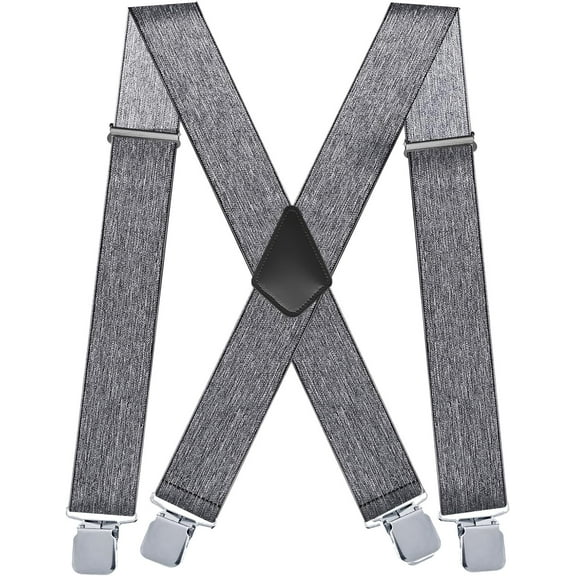 X Style Men's Braces with 4 Metal Clips,5cm Heavy Duty Suspenders Trouser Braces for Men,Adjustable Elastic Suspend for Men and Women