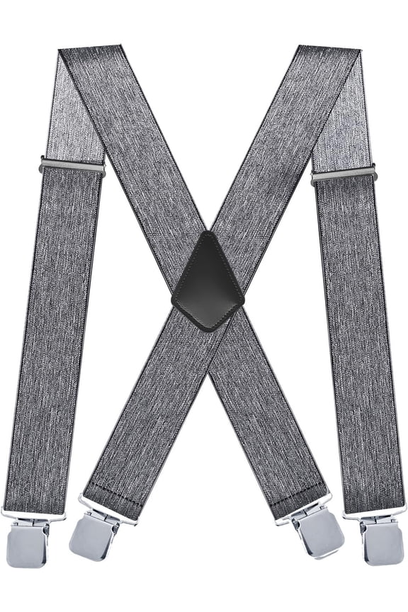 X Style Men's Braces with 4 Metal Clips,5cm Heavy Duty Suspenders Trouser Braces for Men,Adjustable Elastic Suspend for Men and Women