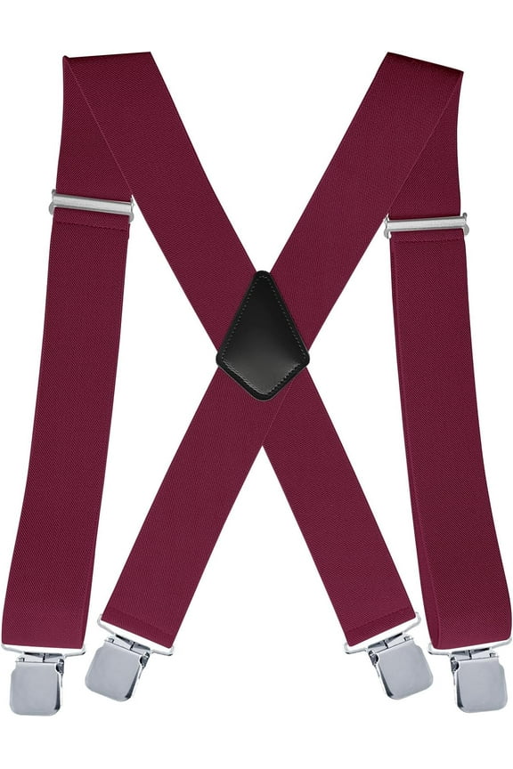 X Style Men's Braces with 4 Metal Clips,5cm Heavy Duty Suspenders Trouser Braces for Men,Adjustable Elastic Suspend for Men and Women