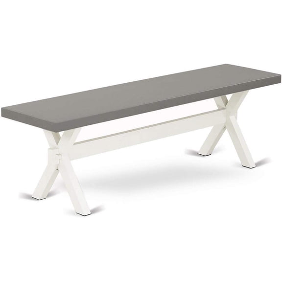 X-Style Modern Dining Bench with Wooden Seat, 60" x 15" x 18", Multi-Color