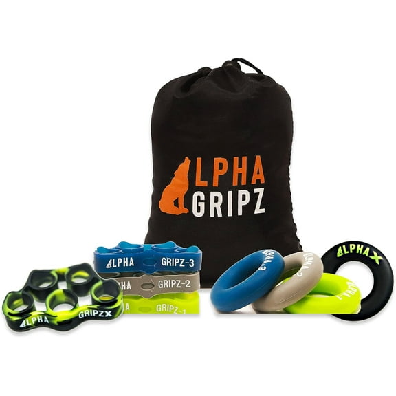 X-TREME ALPHA GRIPZ Set - Strongman Extensor Trainers/Grip Strength Trainer/Complete Forearm Strengthener/Finger Strengthener, Fast Pain Relief from tendonitis, Carpal Tunnel, Arthritis