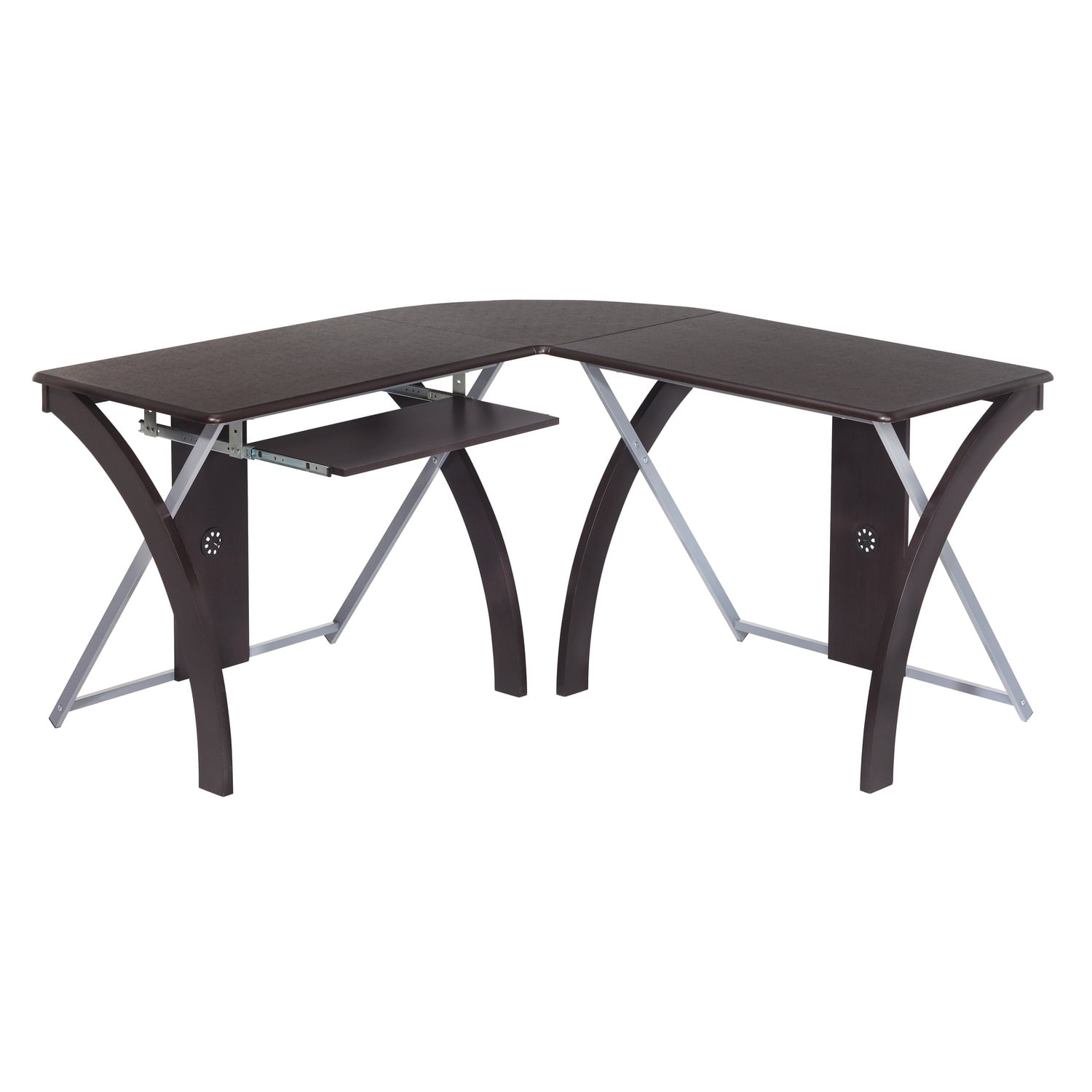 X-Test L-Shaped Computer Desk, Espresso - Walmart.com