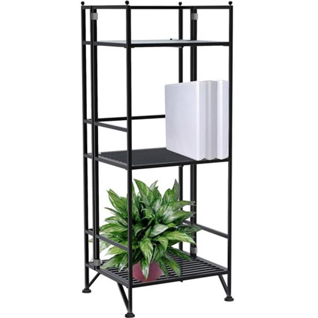 XTra Storage 3 Tier Black Folding Metal Shelf by