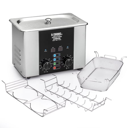 X-Tronic 2200-XTS 2L Stainless Steel Commercial Ultrasonic Cleaner with Wide-mouth Design, Sweep & Degas, Time/Temp Display & Accessories