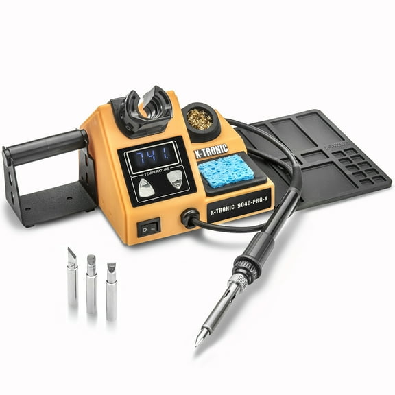 X-Tronic Model 9040-PRO-X 200 Watt Soldering Iron Station - Med to Heavy Gauge Wire - Adjustable Sleep & More