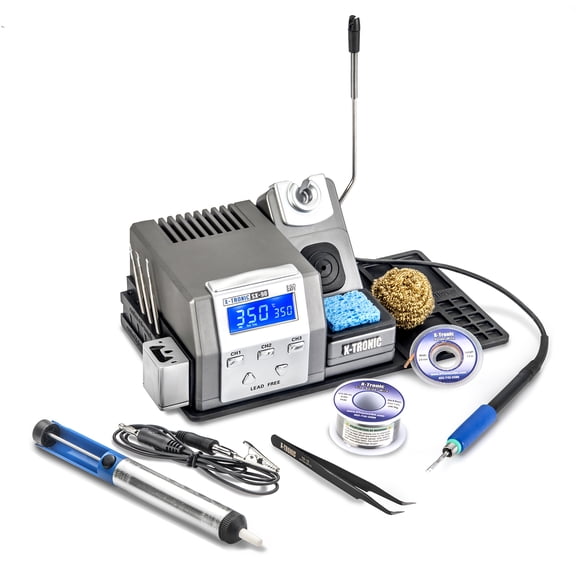 X-Tronic SX-90 85 W (120 W Max) Precision Soldering Iron Station, 3 Temp Presets, C/F, Temp "Kicker Bar"