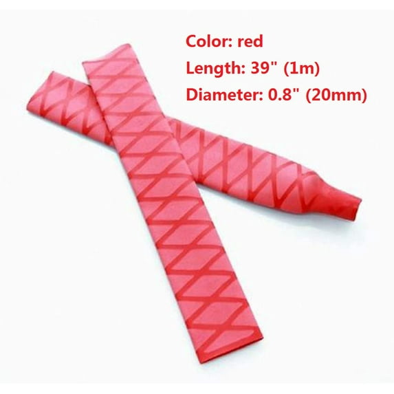 X-Tube Heat Shrink Tube, Antiskid Waterproof Insulating Durable, 39" Length, 0.8" Diameter, Red