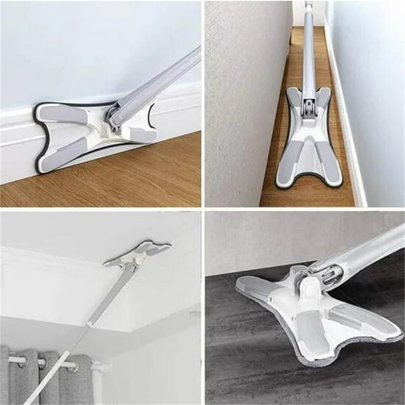 X Type Butterfly Shaped Mops Head Replacement Reusable Mop Rag Flat Household Hand Wash Free Dry Wet Dual-Use Mop Rag Cleaning Cloth Cleaning Tools