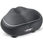 X WING Evoride Noseless Bike Seat for Men & Women - Extra Thick Bike Seat Cushion - Bicycle Seat Fits City, Electric, Stationary, Peloton Bikes - Bike Saddle Eliminates Numbness & Ensures Stability