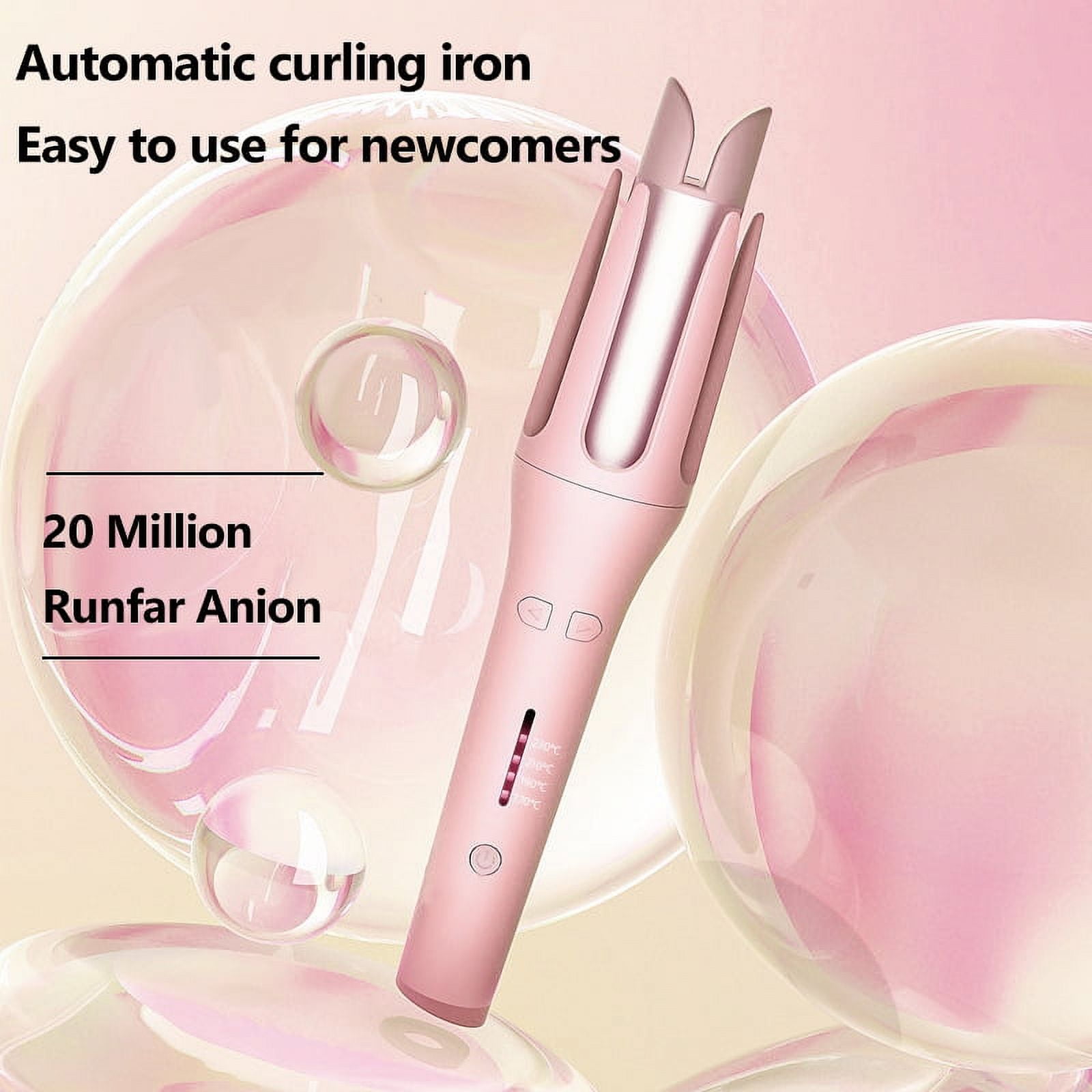 X XBEN Automatic Curling Iron, Professional Anti-Tangle Auto Curling Wand  with 4 Temperatures & Timers & LED Display, Auto Shut-Off for Hair Styling  