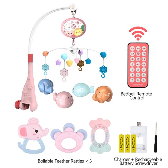 X XBEN Baby Crib Mobile, Crib Toys with Star Projection Light, Music