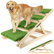 X XBEN Dog Ramp for Bed, Large Small Dog Ramps Large Dog Stairs for High Beds,Pet Ramps,45" Long and Adjustable from 14" to 26", Folding Portable Doggie Car Ramps Steps for SUV, Bed, Couch