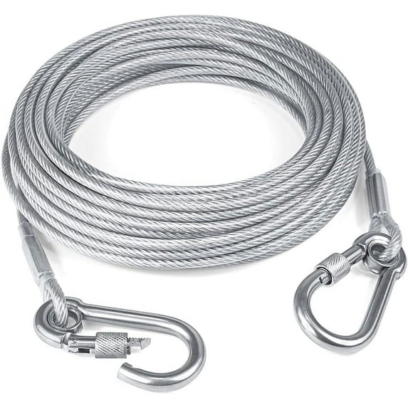 X XBEN Dog Runner Tie Out Cable for Dogs Up to 60/120/250 Pound, 20ft 30ft 50ft 70ft 100ft Dog Leash Line for Yard, Camping, Park, Outside