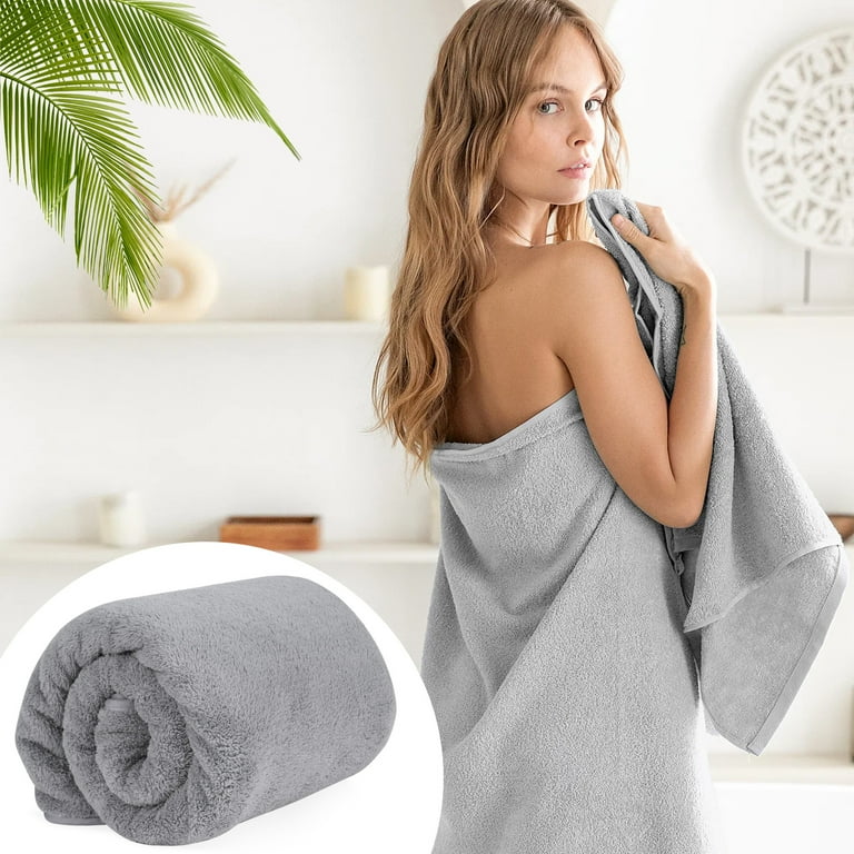 X XBEN Luxury Grey Bath Sheet Towels Extra Large 32x65 inch Perfect for Women