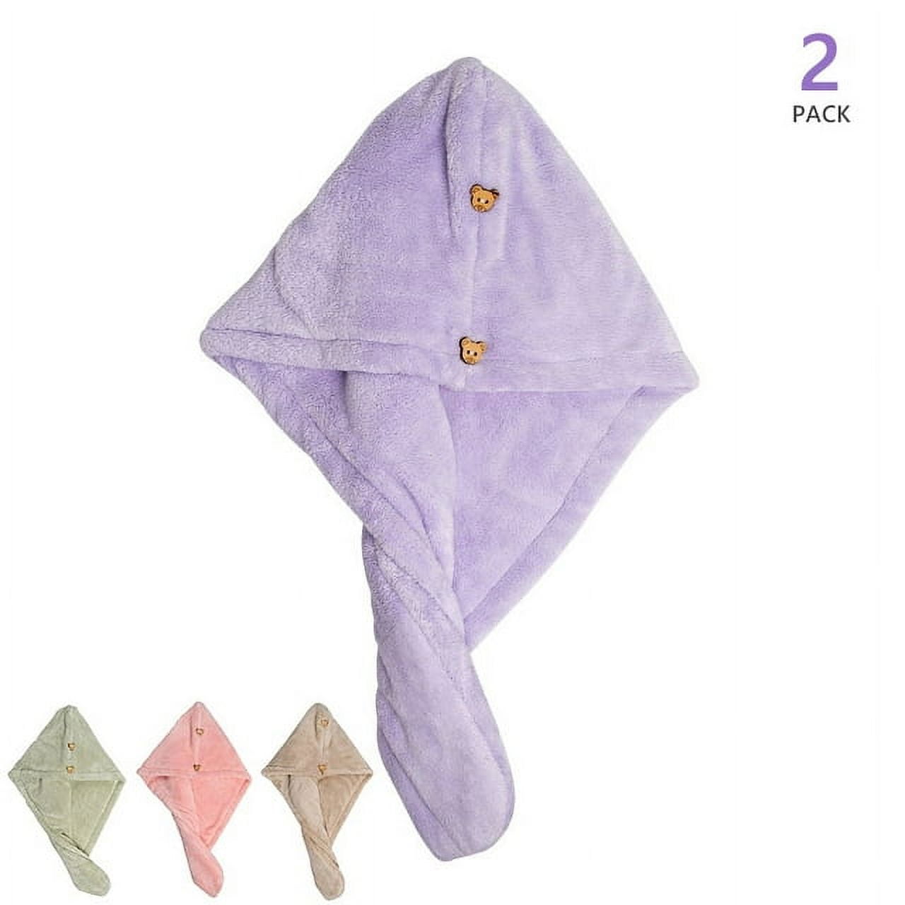 X XBEN Microfiber Hair Towel Wrap for Women and Men 2 Pack Soft and