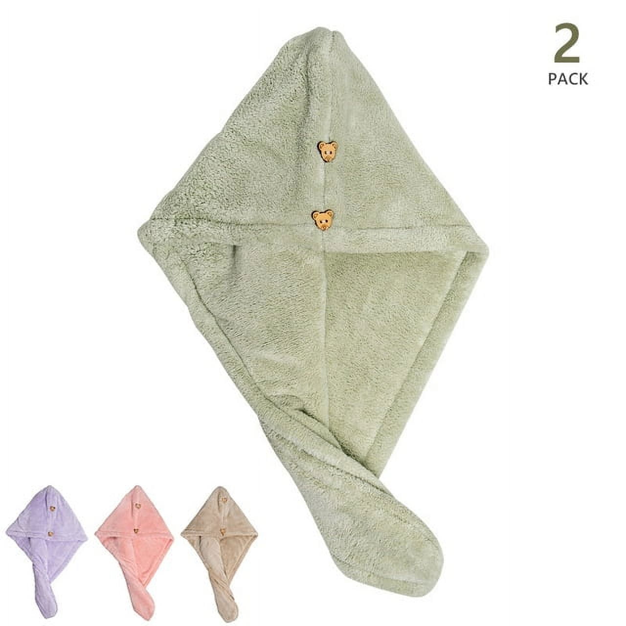 X XBEN Microfiber Hair Towel Wrap for Women and Men 2 Pack Soft and