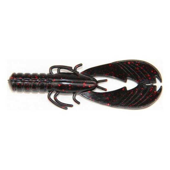 X Zone 15911 3.25" Muscle Back Finesse Craw Black Red Flake