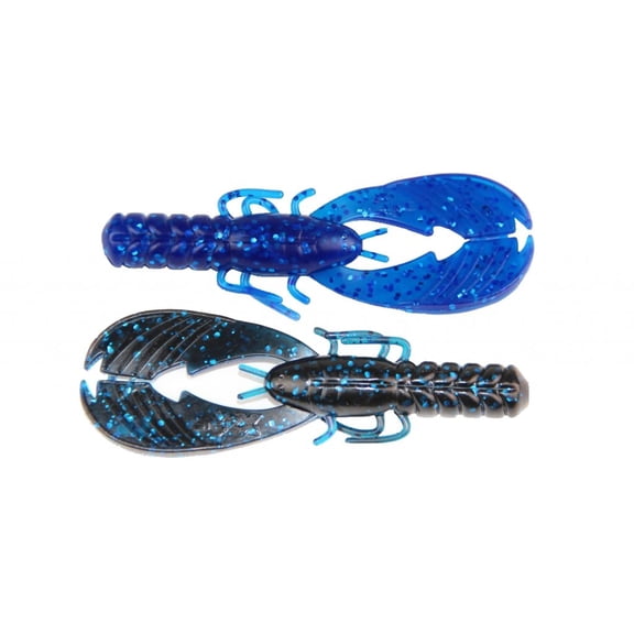 X Zone Fishing Lure 10912 4" Muscle Back Craw Black Blue Lam 8 Per Pack