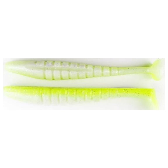 X Zone Fishing Lure 22835 5.5" Pro Series Mega Swammer Chartrse Pearl 4 Per Bag