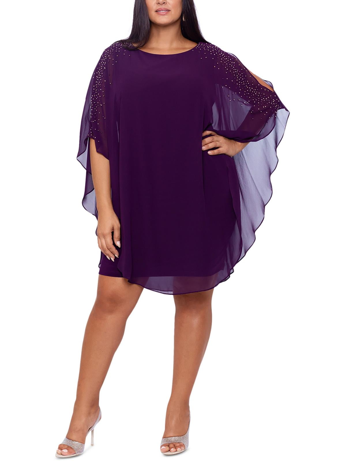 Eliza j chiffon cape cocktail dress hot sale
