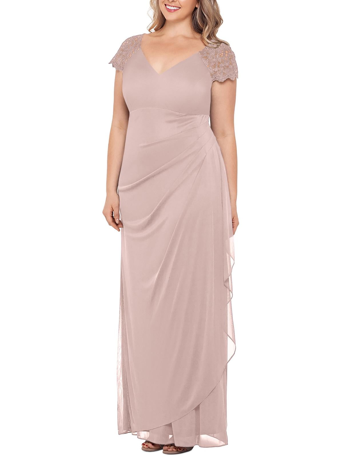 X by Xscape Womens Plus Ruched Full Length Evening Dress Walmart