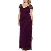 X by Xscape Womens Plus Ruched Full Length Evening Dress
