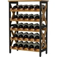 thumbnail image 1 of X-cosrack 25-Bottle Wine Rack Free Standing Floor, Rustic Wine Holder Stand 5 Tier Wobble-Free Tall Large Display Storage Shelf, 1 of 10