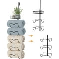 thumbnail image 1 of X-cosrack 6-Tier Over The Door Towel Racks,Wall Mounted Metal Towel Holder - Rolled Towel Organizer Door Hanging Towel Storage (Black), 1 of 8