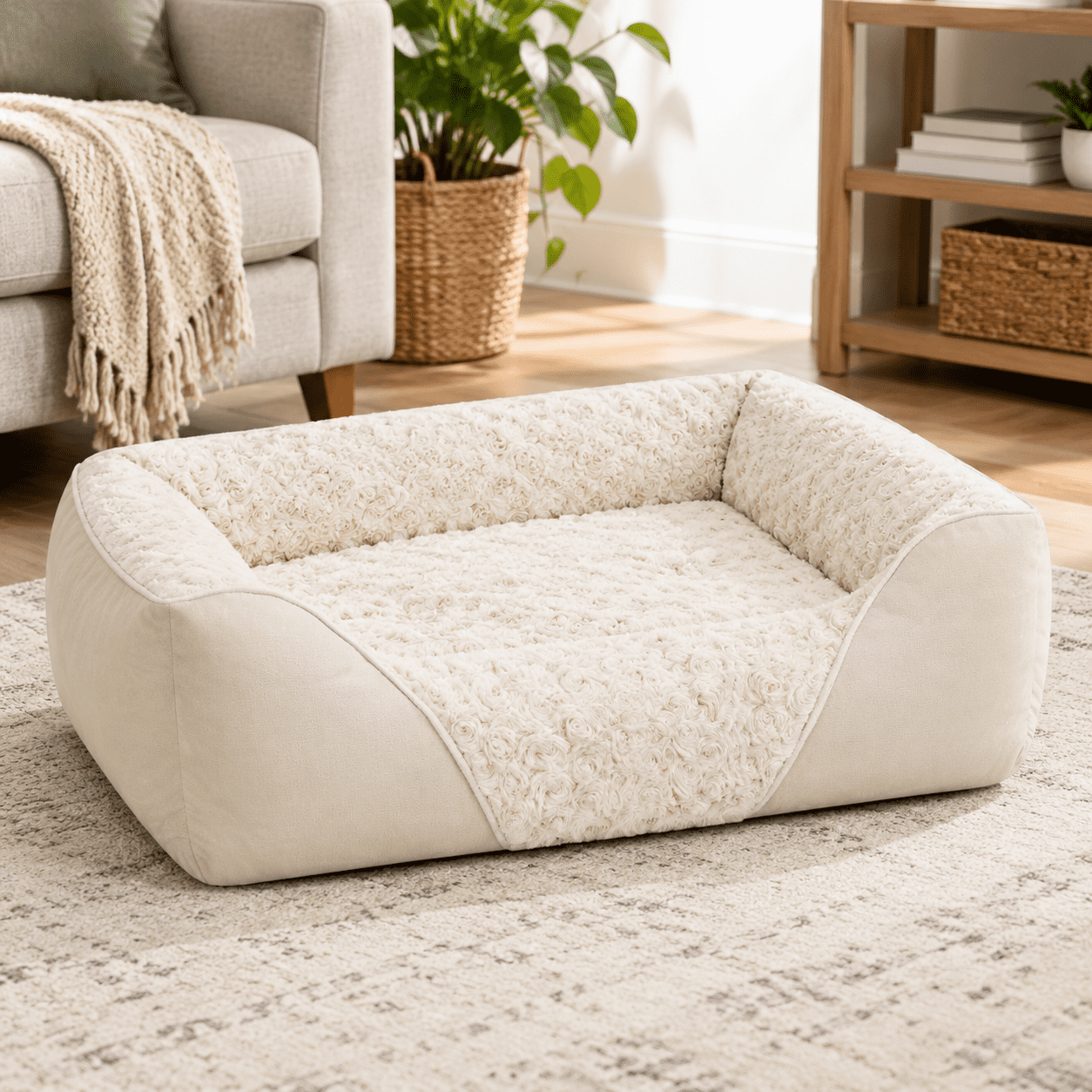 X-large Dog Bed Rectangle Washable Soft Calming Sleeping Durable Pet ...