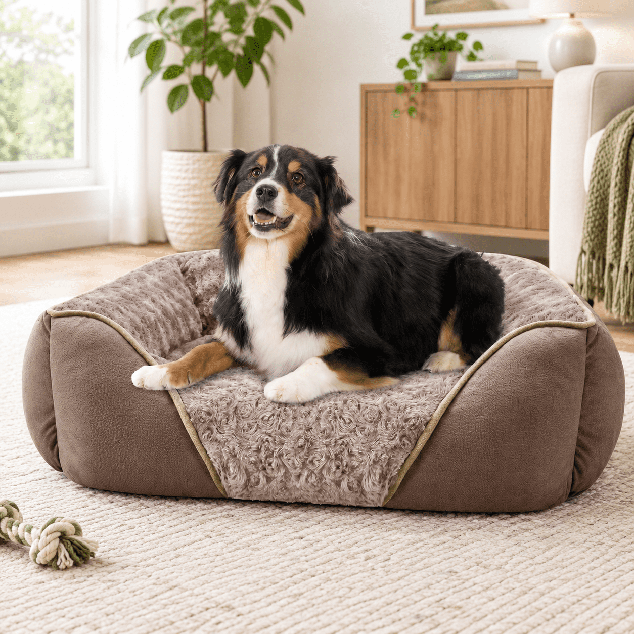 X-large Dog Bed Rectangle Washable Soft Calming Sleeping Durable Pet ...