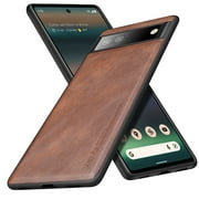 X-level Google Pixel 6a Case, Anti-Scratch Premium PU Leather Soft TPU Bumper Shockproof Protective Phone Cover Case for Google Pixel 6a (Brown)