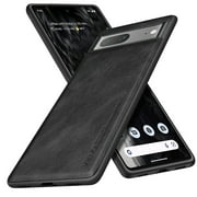 X-level Google Pixel 7 Case, Anti-Scratch Premium PU Leather Soft TPU Bumper Shockproof Protective Phone Cover Case for Google Pixel 7 (Black)