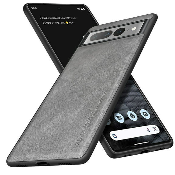 X-level Google Pixel 7 Pro Case, Anti-Scratch Premium PU Leather Soft TPU Bumper Shockproof Protective Phone Cover Case for Google Pixel 7 Pro (Gray)