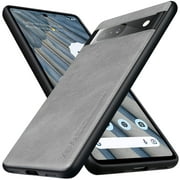 X-level Google Pixel 7a Case, Anti-Scratch Premium PU Leather Soft TPU Bumper Shockproof Protective Phone Cover Case for Google Pixel 7a (Gray)
