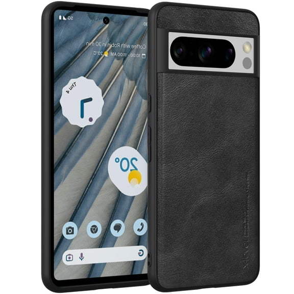 X-level Google Pixel 8 Pro Case, Anti-Scratch Premium PU Leather Soft TPU Bumper Shockproof Protective Phone Cover Case for Google Pixel 8 Pro (Black)