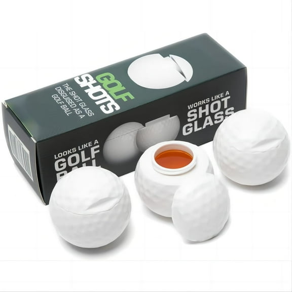 X-mas Gift| Golf Ball Shot Glasses with Lid, Present for Golf Enthusiasts-Novelty Shot Glasses, 1.5oz White
