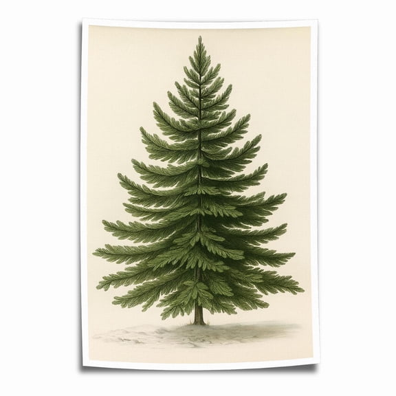 X-mas Tree Poster Canvas Prints Wall Art Decor Christmas Pine Tree Retro Posters for Home Room Bathroom Wall Decoration - 8x12 inches Unframed