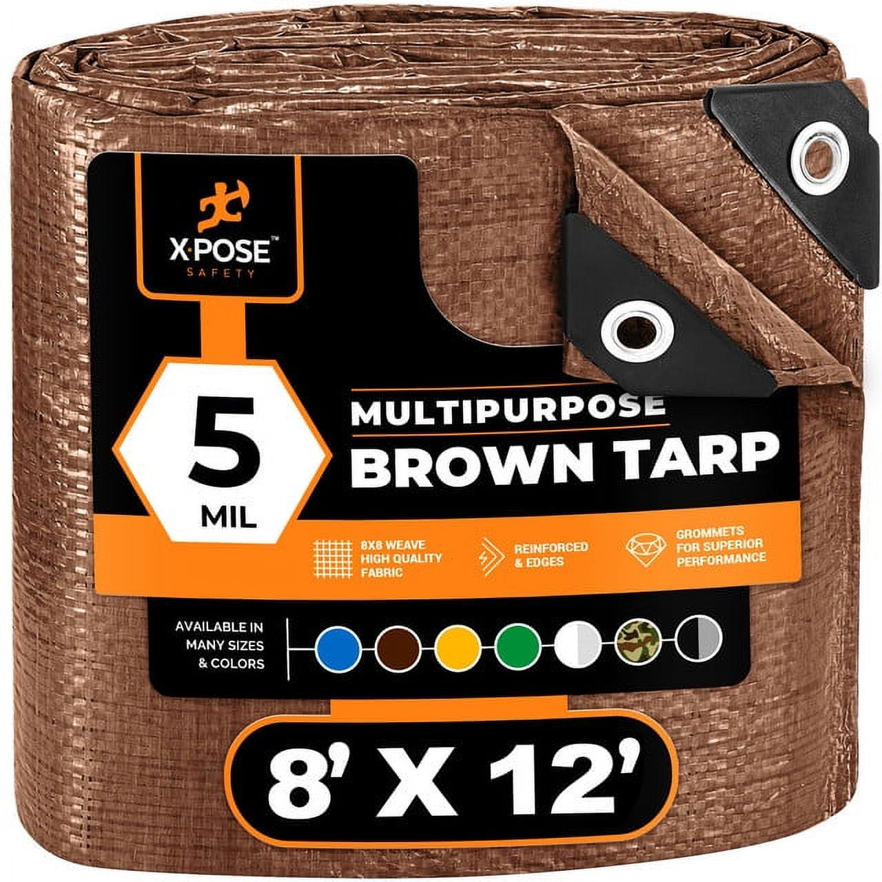 Xpose Safety Lightweight Brown Poly Tarp Multipurpose Protective