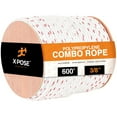 thumbnail image 1 of X-pose Safety Poly Combo 3 Strand Safety Rope - 3/8 In. x 600 Ft. - UV Coated Polypropylene Rope - for Fall Protection, Ladder Safety, Climbing, Arborist Rigging Equipment, Roofing Harness, 1 of 6
