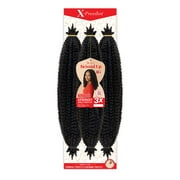 X-pression Braid Outre Crochet Braids X-Pression Twisted Up 3X Springy Afro Twist 24inch 5-pack, 1B