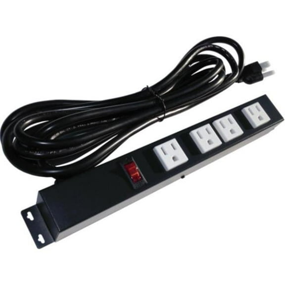 X1 10412 12 in., 4 Outlets, 12 ft. Cord Power Strip