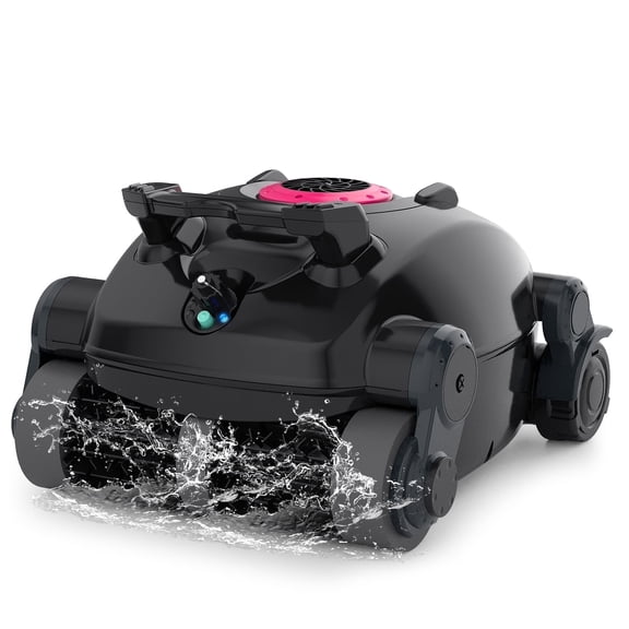 RoboKleen RK-X1 Robotic Pool Vacuum Cleaner Wall-Climbing for Above-Ground Pools and In-Ground Pools,8L Large Capacity Pink