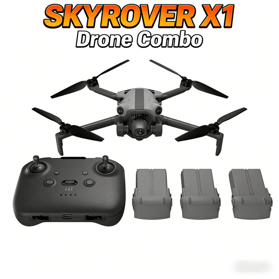 X1 Mini Drone Combo, 4K/60FPS HDR Camera Drone with CMOS Sensor, Vertical Shooting, Obstacle Avoidance, 96-Min Flight Time, Smart AI Night Mode, Travel-Ready Foldable Drone Bundle with 3 Batteries