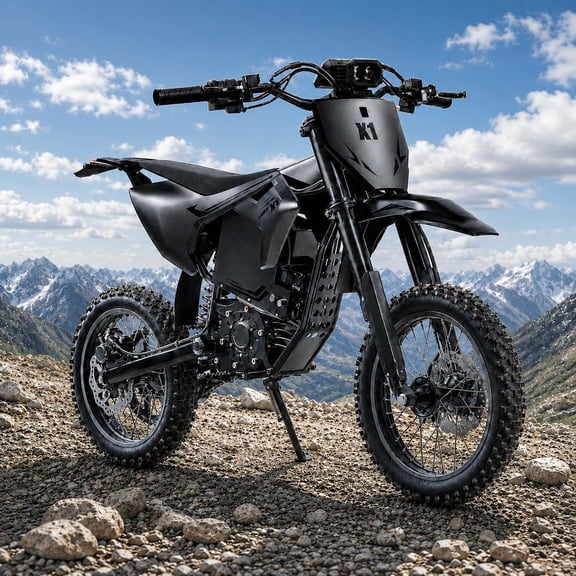 X1 Spark Electric Dirt Bike 4500W Peak Motor up to 60 Miles Range, 50 mph E Dirt Bike, 60V 28.8AH Battery E-Bike 14"/12" Fat Tire E Bikes for Adults Electric, off Road Mountain E Bike, UL2849 by SGS