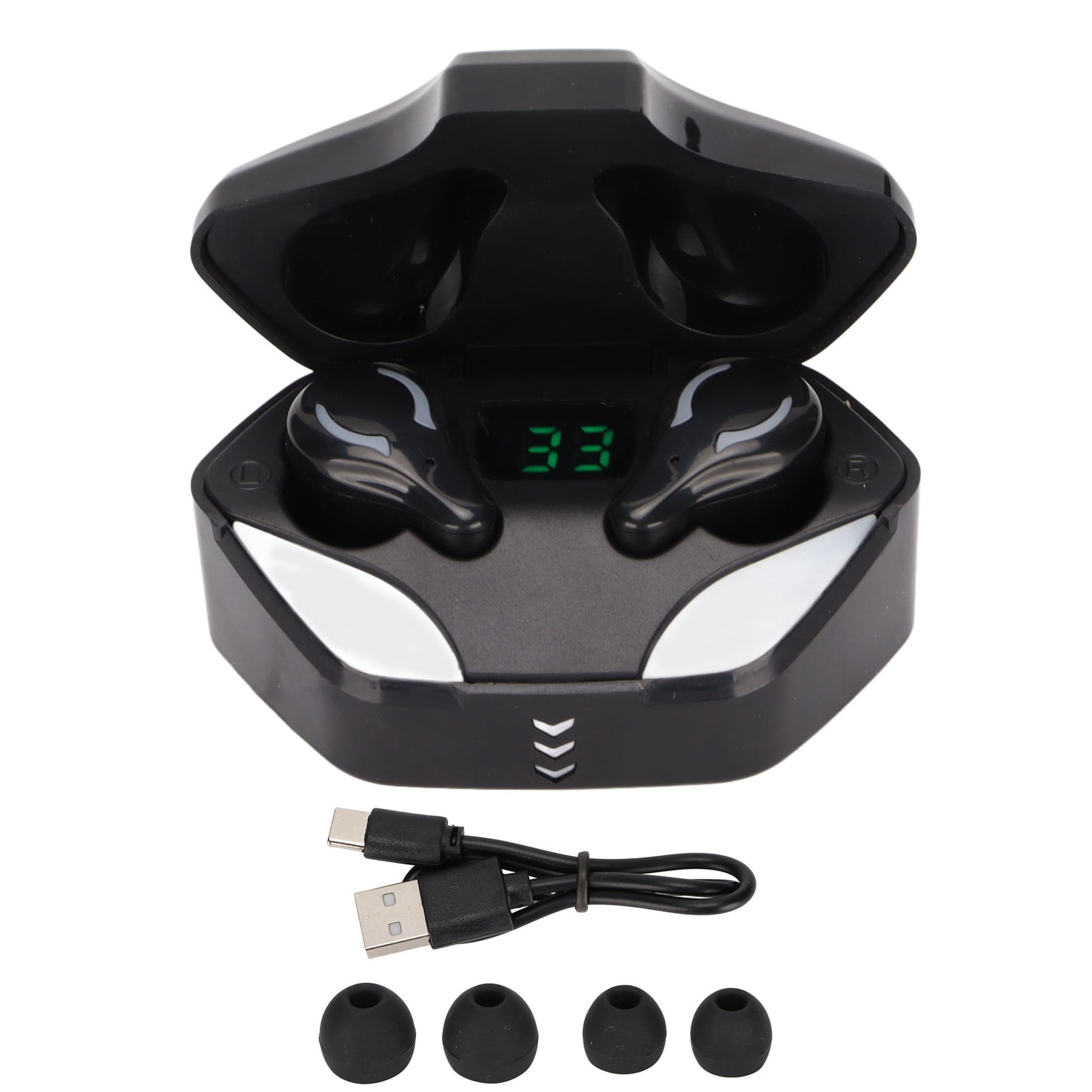 X1 Wireless Earbuds IPX7 Waterproof Bluetooth 5.1 Headphones with Charging Case for Sports Fitness Travel Black
