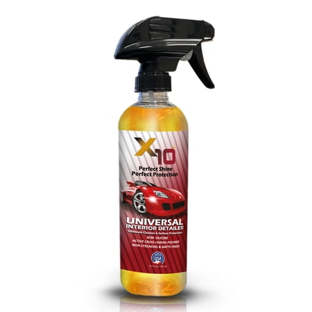X10 Universal Interior Detailer Spray (16 oz) - Quick Non-Greasy Water-Based Detailing Polisher for Any Interior Parts of Cars, Boats, RV's & Motorcycle for up to 2 Months of Protection (Made in USA)